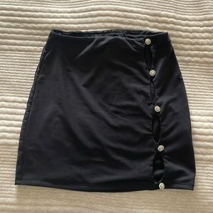 Black Cut Out Mini Skirt